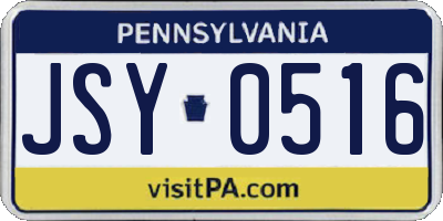 PA license plate JSY0516