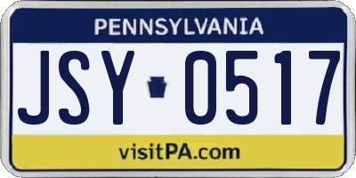 PA license plate JSY0517