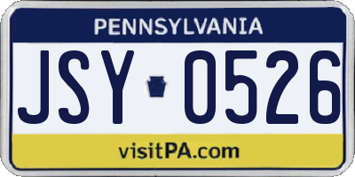 PA license plate JSY0526