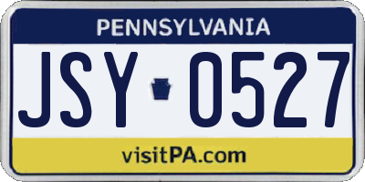 PA license plate JSY0527