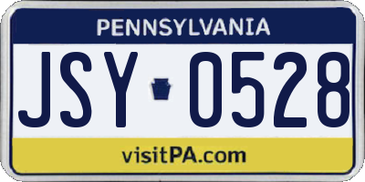 PA license plate JSY0528
