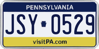PA license plate JSY0529