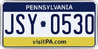 PA license plate JSY0530