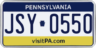 PA license plate JSY0550