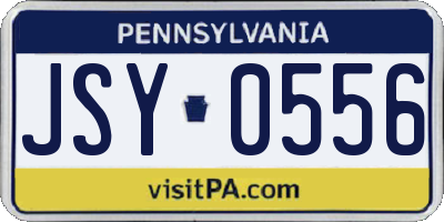 PA license plate JSY0556