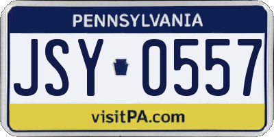PA license plate JSY0557