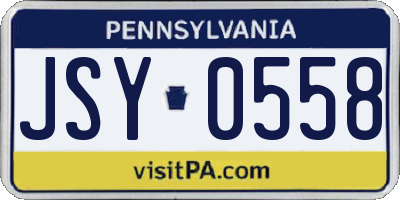 PA license plate JSY0558