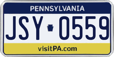 PA license plate JSY0559