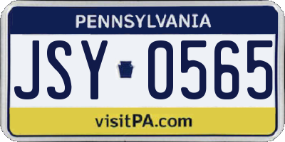 PA license plate JSY0565