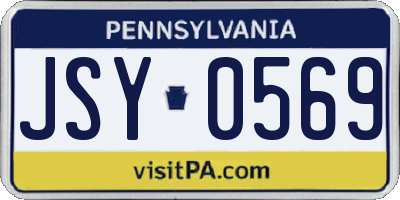 PA license plate JSY0569