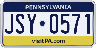 PA license plate JSY0571