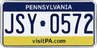 PA license plate JSY0572