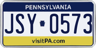 PA license plate JSY0573