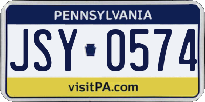 PA license plate JSY0574