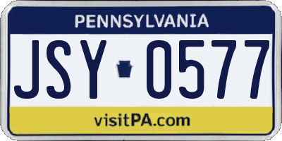 PA license plate JSY0577