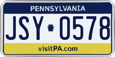 PA license plate JSY0578