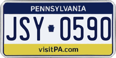 PA license plate JSY0590