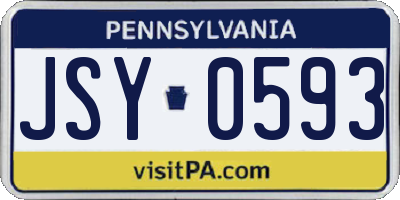 PA license plate JSY0593