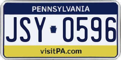PA license plate JSY0596