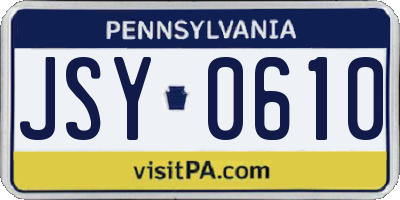 PA license plate JSY0610