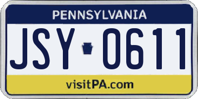 PA license plate JSY0611