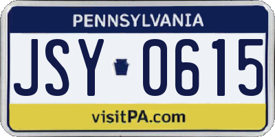 PA license plate JSY0615