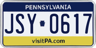 PA license plate JSY0617