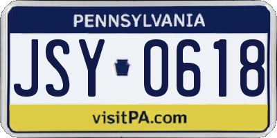 PA license plate JSY0618