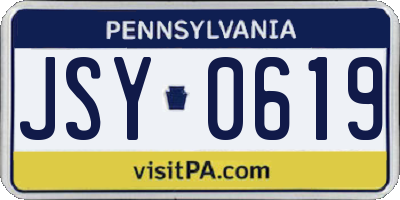 PA license plate JSY0619