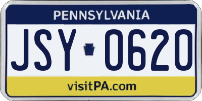 PA license plate JSY0620