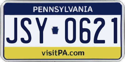 PA license plate JSY0621