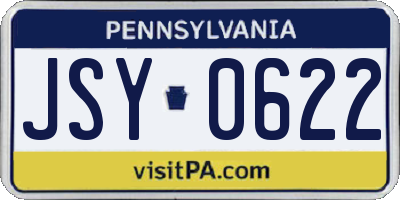 PA license plate JSY0622