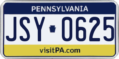 PA license plate JSY0625