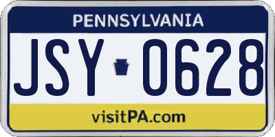 PA license plate JSY0628
