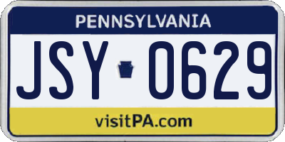 PA license plate JSY0629