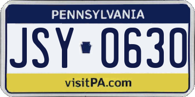 PA license plate JSY0630