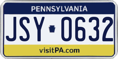 PA license plate JSY0632