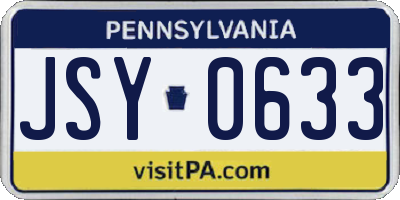 PA license plate JSY0633
