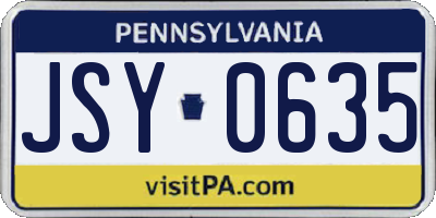 PA license plate JSY0635