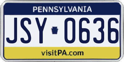 PA license plate JSY0636