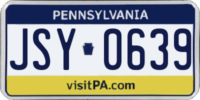 PA license plate JSY0639