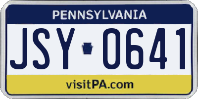 PA license plate JSY0641