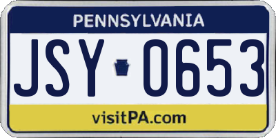 PA license plate JSY0653