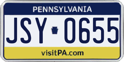 PA license plate JSY0655