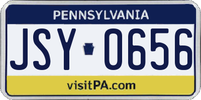 PA license plate JSY0656