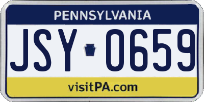 PA license plate JSY0659