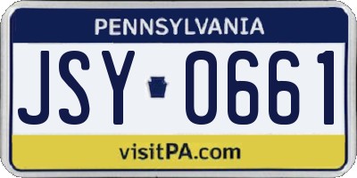 PA license plate JSY0661