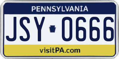 PA license plate JSY0666