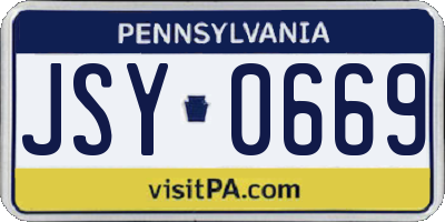 PA license plate JSY0669