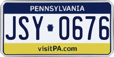 PA license plate JSY0676